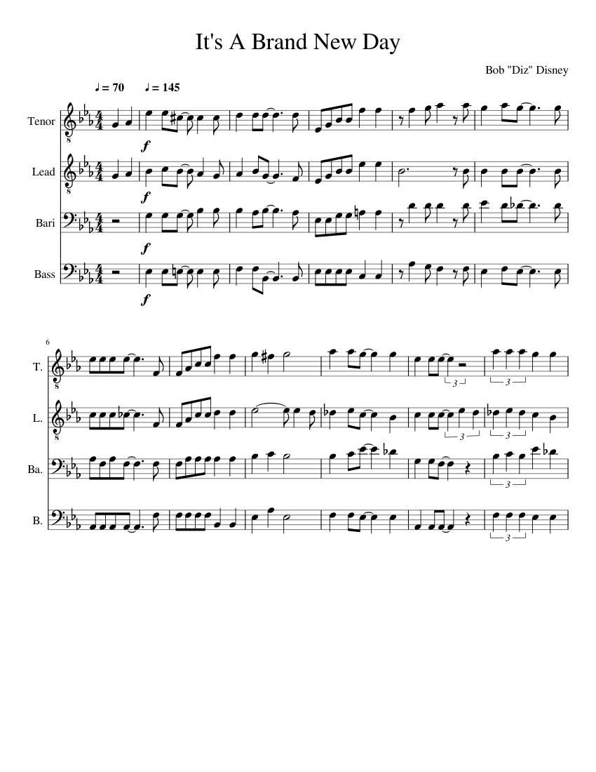 It S A Brand New Day Sheet Music For Tenor Bass Satb Download And Print In Pdf Or Midi Free Sheet Music Musescore Com