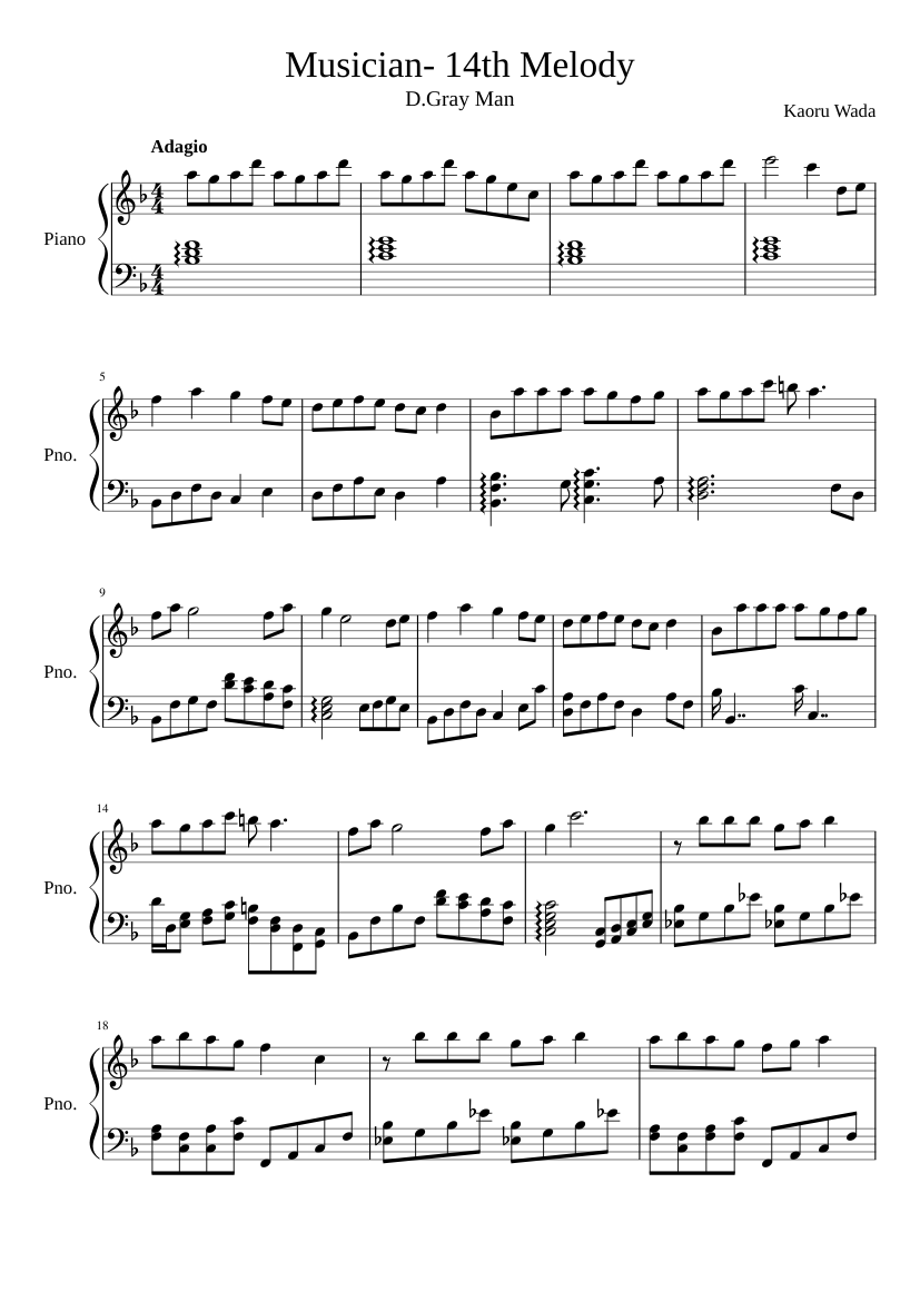 14th melody Sheet music for Piano (Solo) | Musescore.com