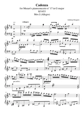 Free Piano Concerto No.17 In G Major, K.453 by Wolfgang Amadeus Mozart  sheet music | Download PDF or print on Musescore.com