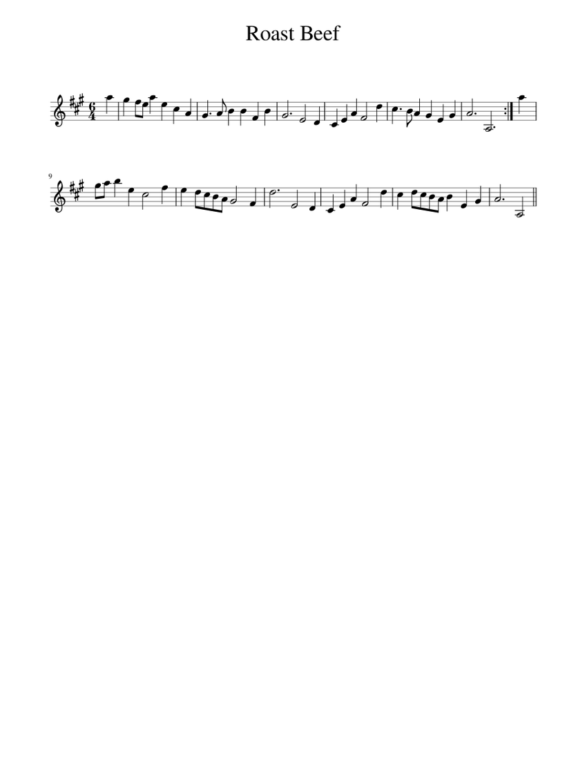 Roast Beef Sheet music for Piano (Solo) | Musescore.com