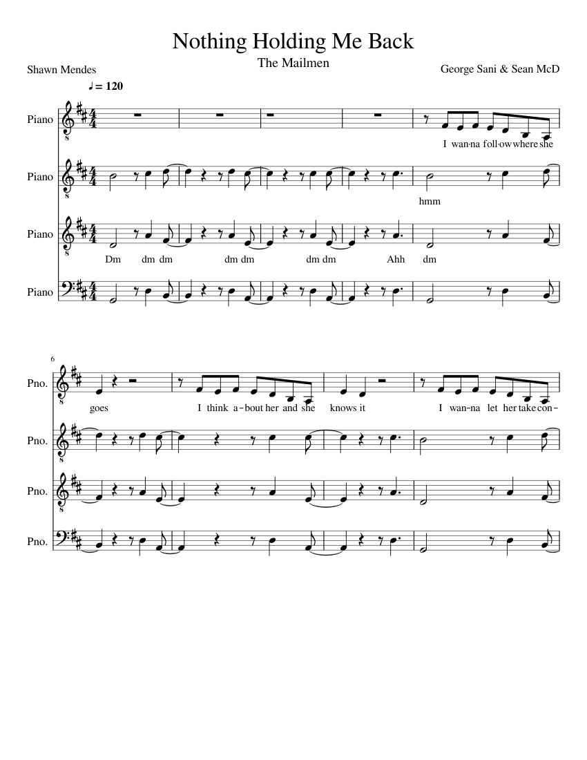 Nothing Holding Me Back Mailmen Sheet Music For Piano Mixed Quartet Nothing holding me back mailmen sheet music for piano mixed quartet