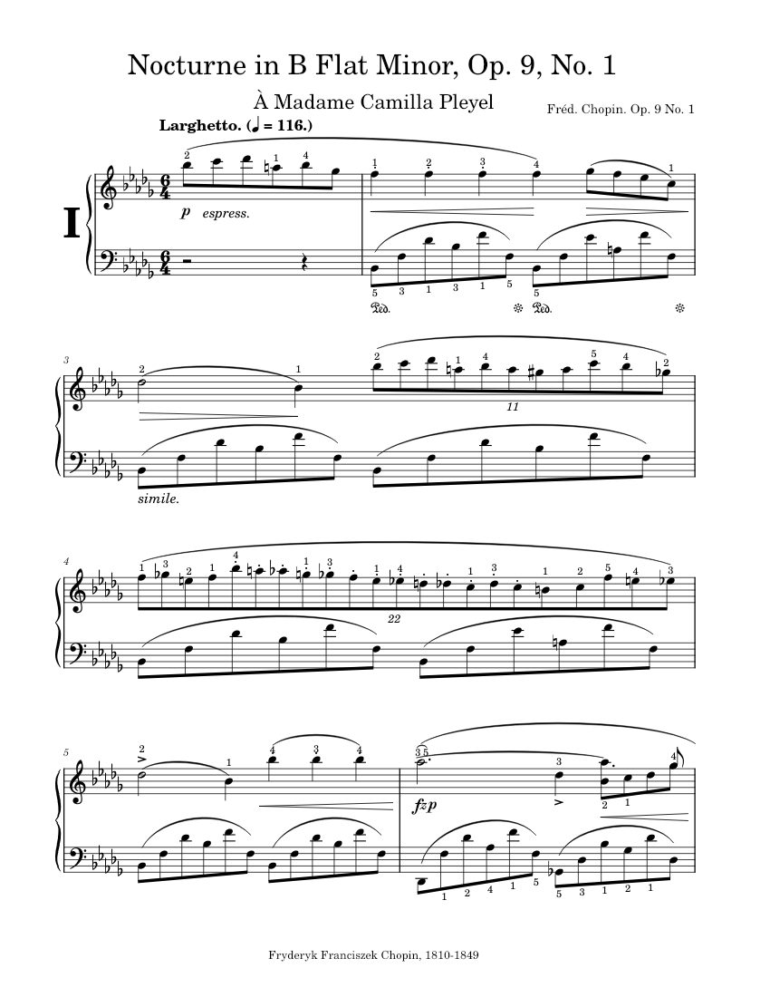 Nocturne In B Flat Minor Op 9 No 1 Frédéric François Chopin Sheet