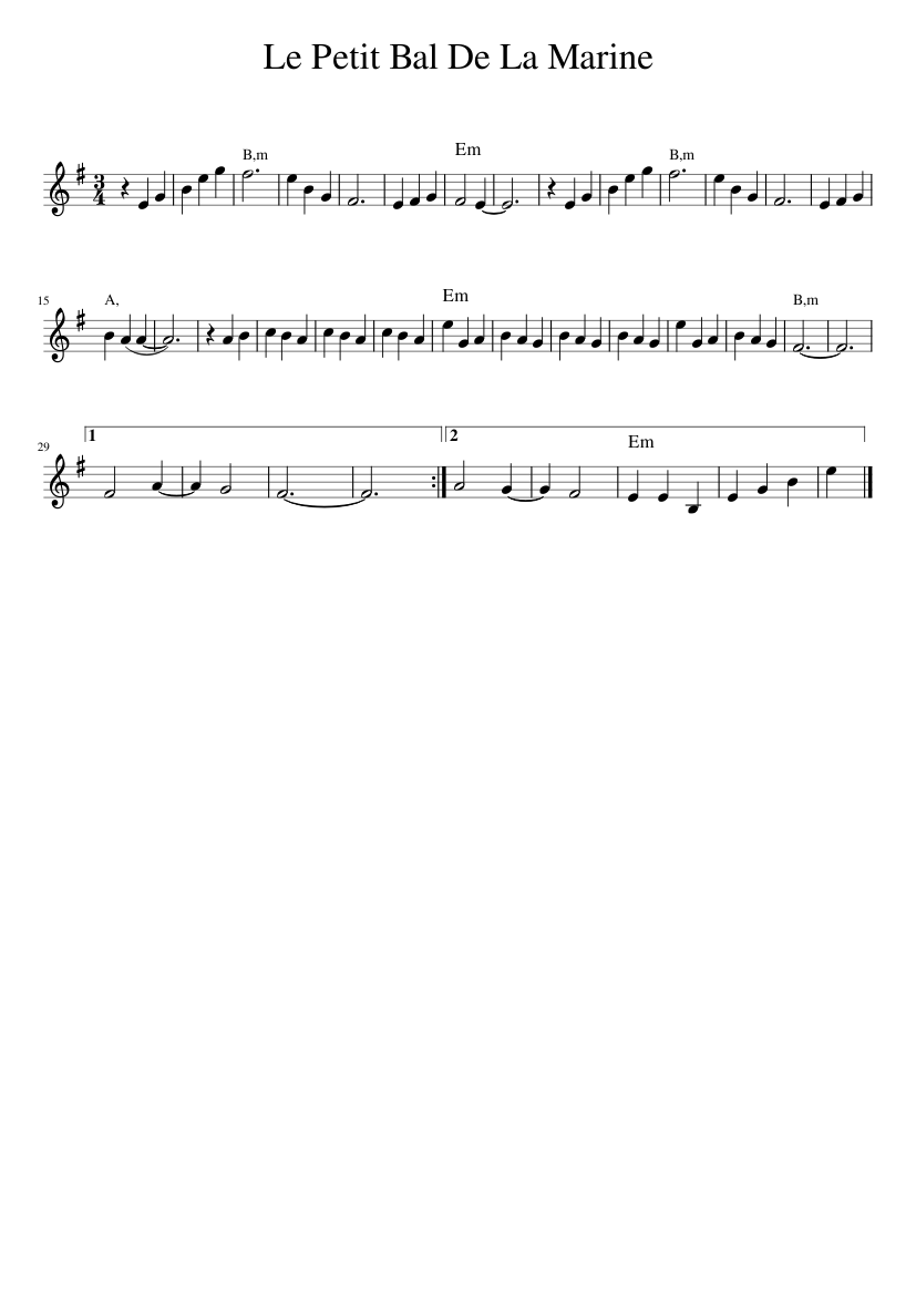Le Petit Bal De La Marine Sheet music for Piano (Solo) Easy | Musescore.com