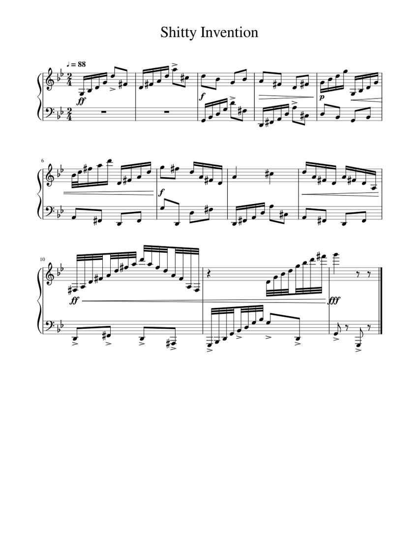 Invention Sheet music for Piano (Solo) | Musescore.com