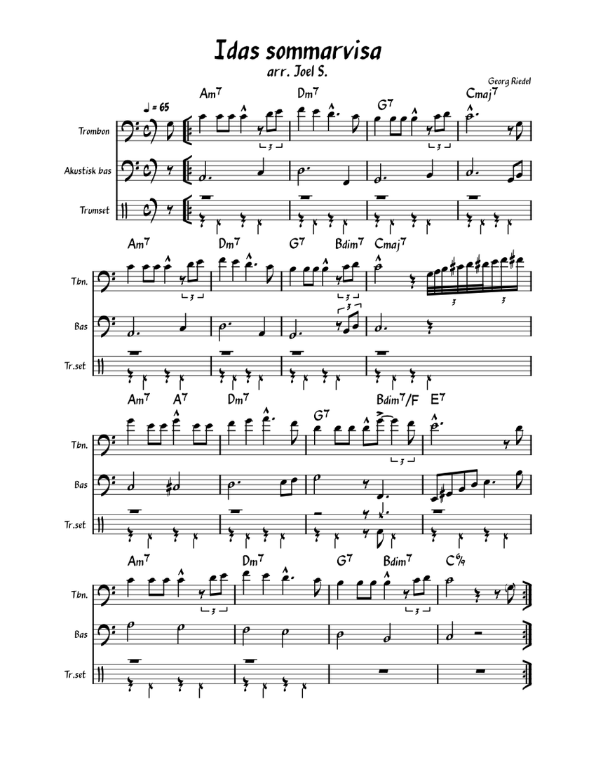 Idas Sommarvisa Misc Soundtrack Sheet Music For Trombone Bass Guitar idas-sommarvisa-misc-soundtrack-sheet-music-for-trombone-bass-guitar
