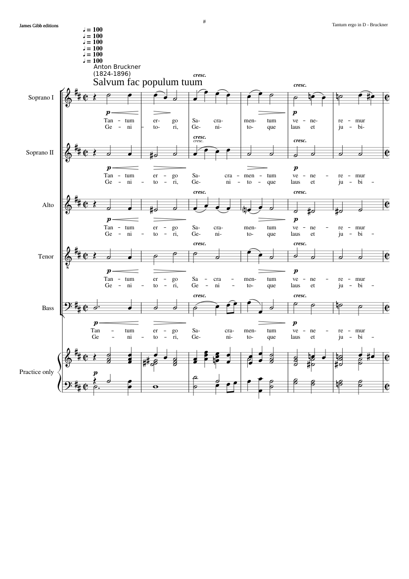 Tantum ergo in D Major WAB 42