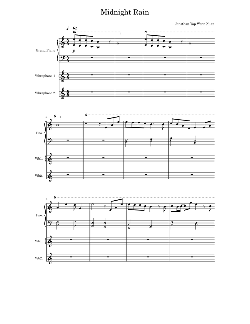 Midnight Rain Sheet music for Piano (Solo) | Musescore.com