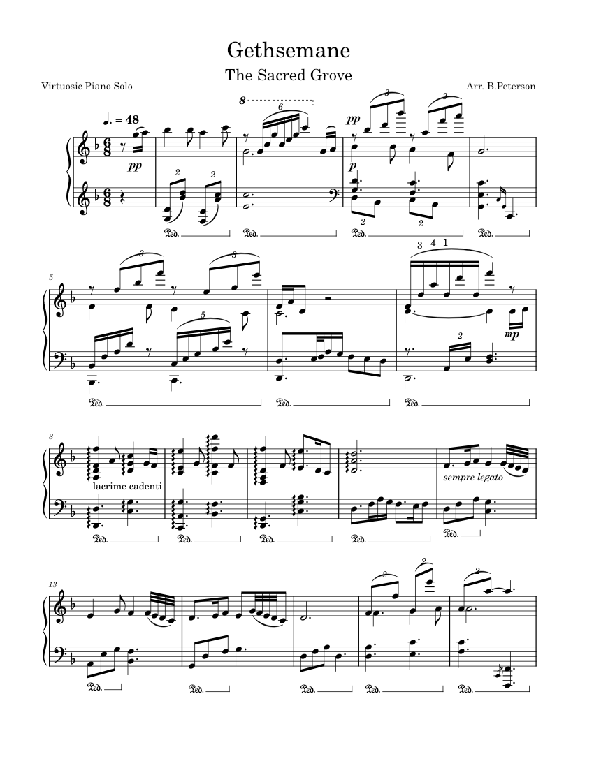 Gethsemane Sheet music for Piano (Solo) | Musescore.com