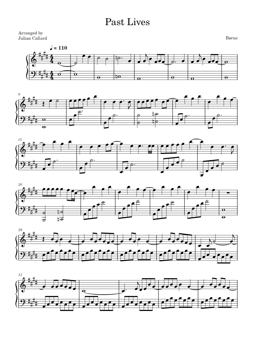 Past Lives B RNS Past Lives Sheet Music For Piano Solo Easy Past Lives B RNS Past Lives Sheet Music For Piano Solo Easy