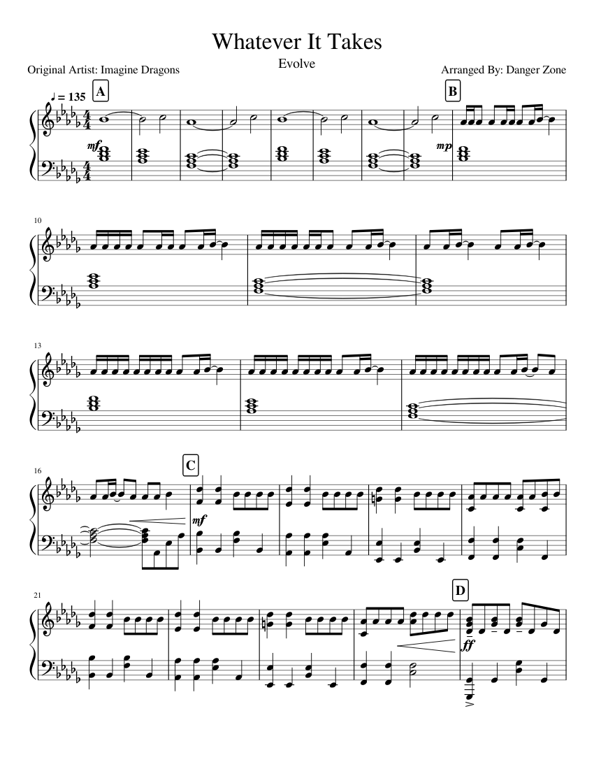 Whatever It Takes Sheet music for Piano (Solo) | Musescore.com