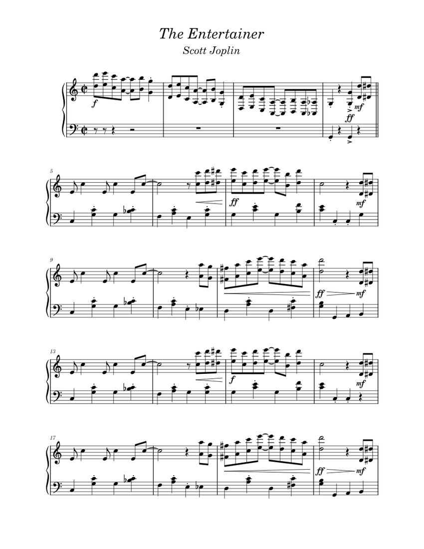 The entertainer – Scott Joplin The Entertainer Sheet music for Piano ...