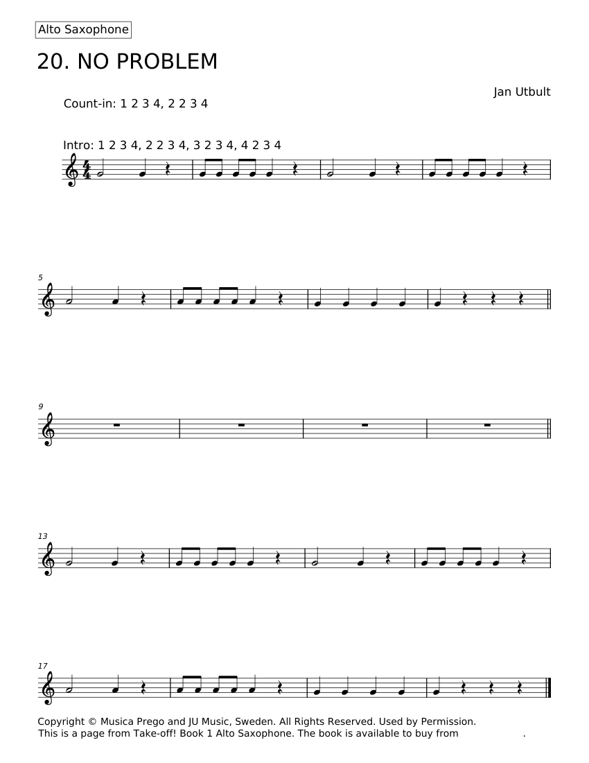 No Problem Takeoff! 1 Sheet music for Saxophone alto (Solo