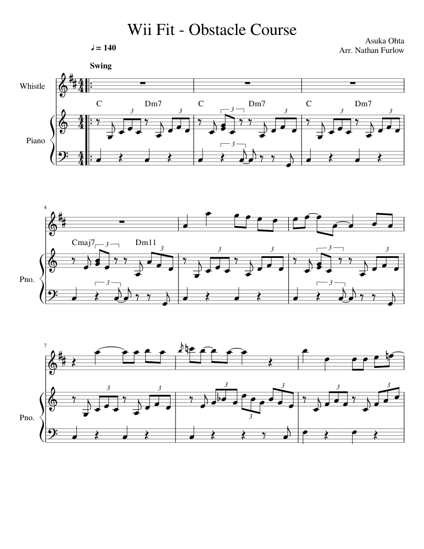 Wii Fit Obstacle Course Theme Sheet music for Piano, Clarinet in b-flat  (Solo) | Musescore.com