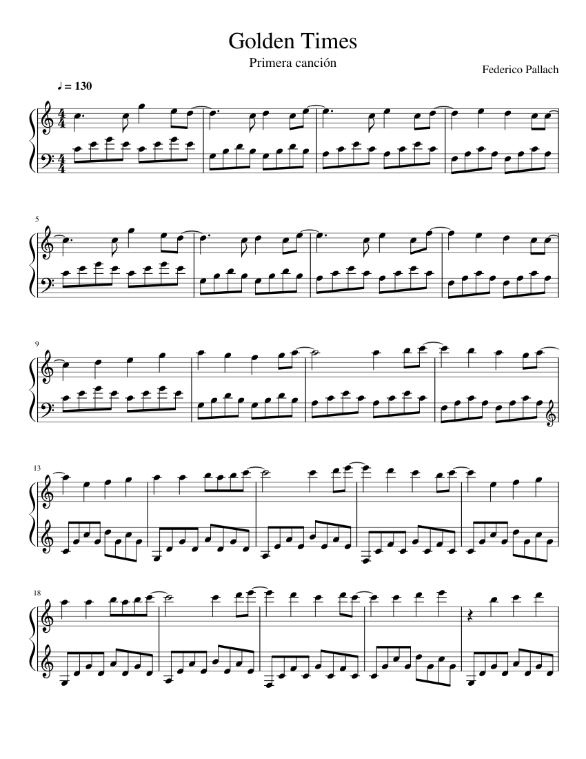Golden Times - Joyful (Original Composition) Sheet music for Piano
