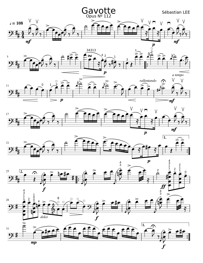 Gavotte in B Minor Op.112