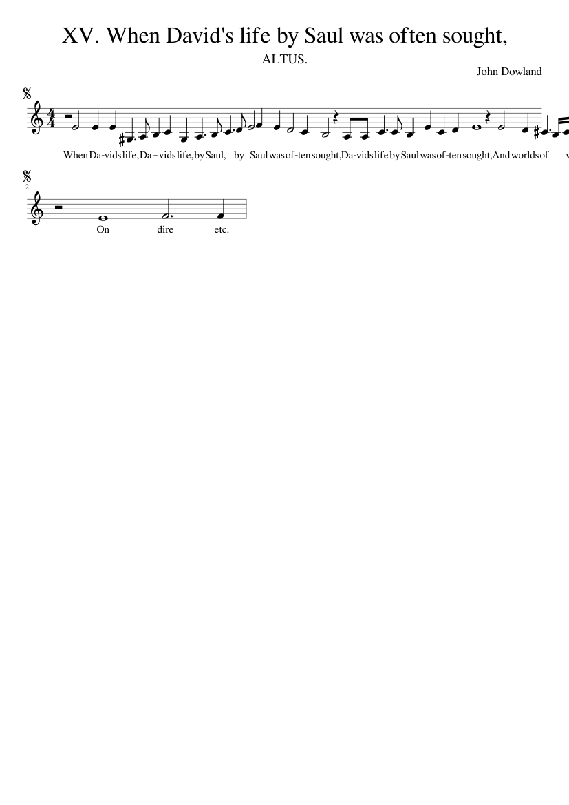 XV. When David's life by Saul was often sought