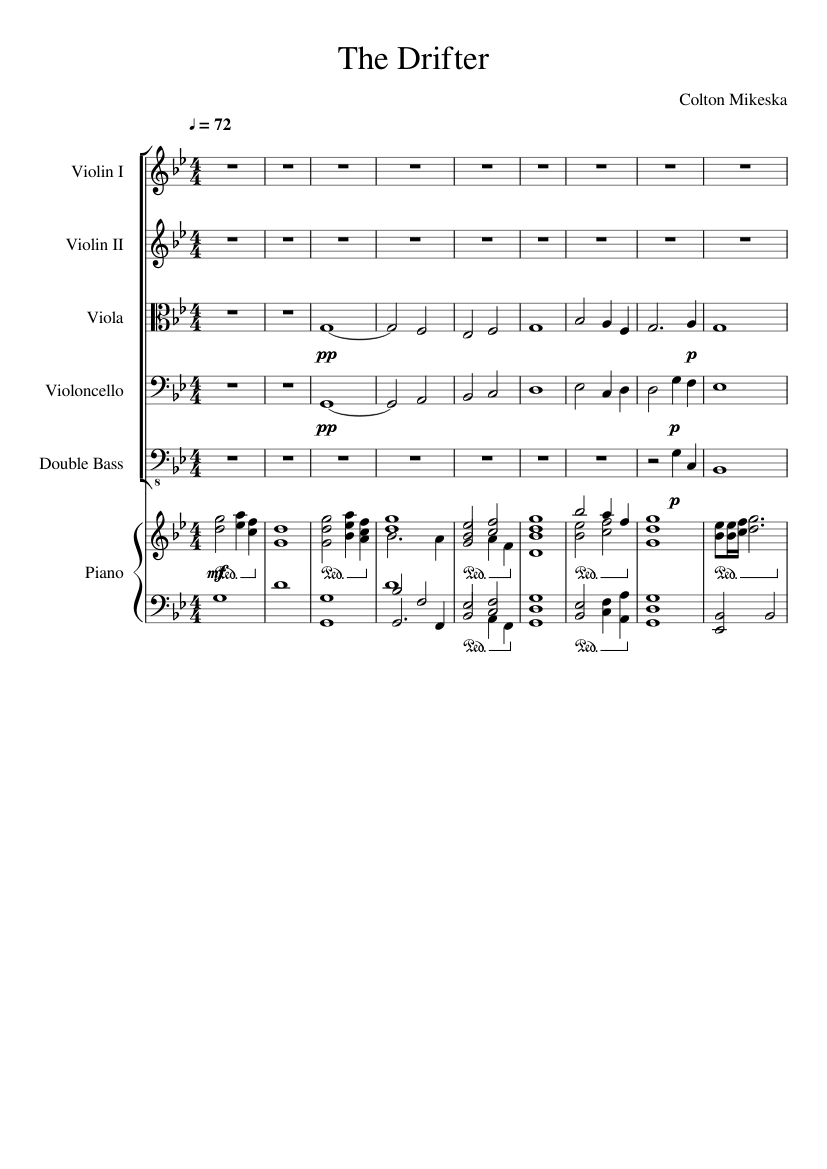 The Drifter Sheet music for Piano, Contrabass, Violin, Viola & more ...