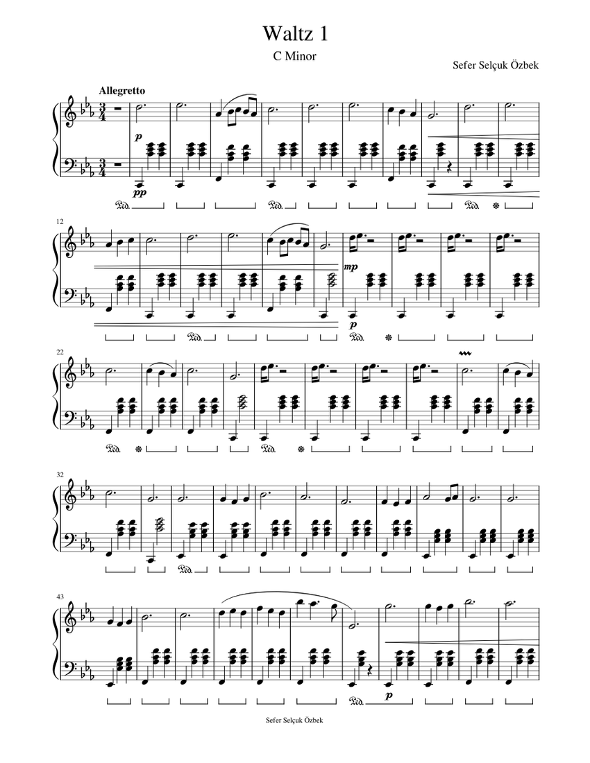 Waltz 1 Sheet music for Piano (Solo) | Download and print in PDF or