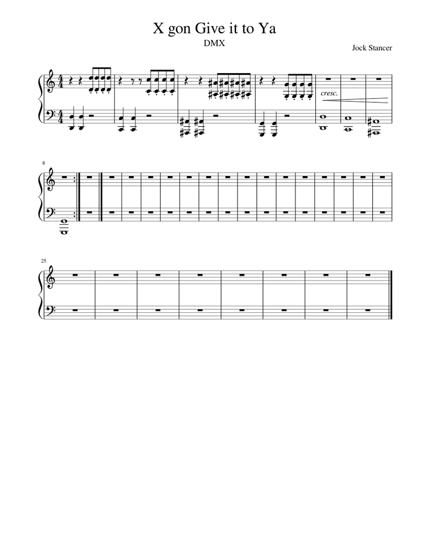 X Gon Give It To Ya Sheet Music For Piano Solo Musescore Com