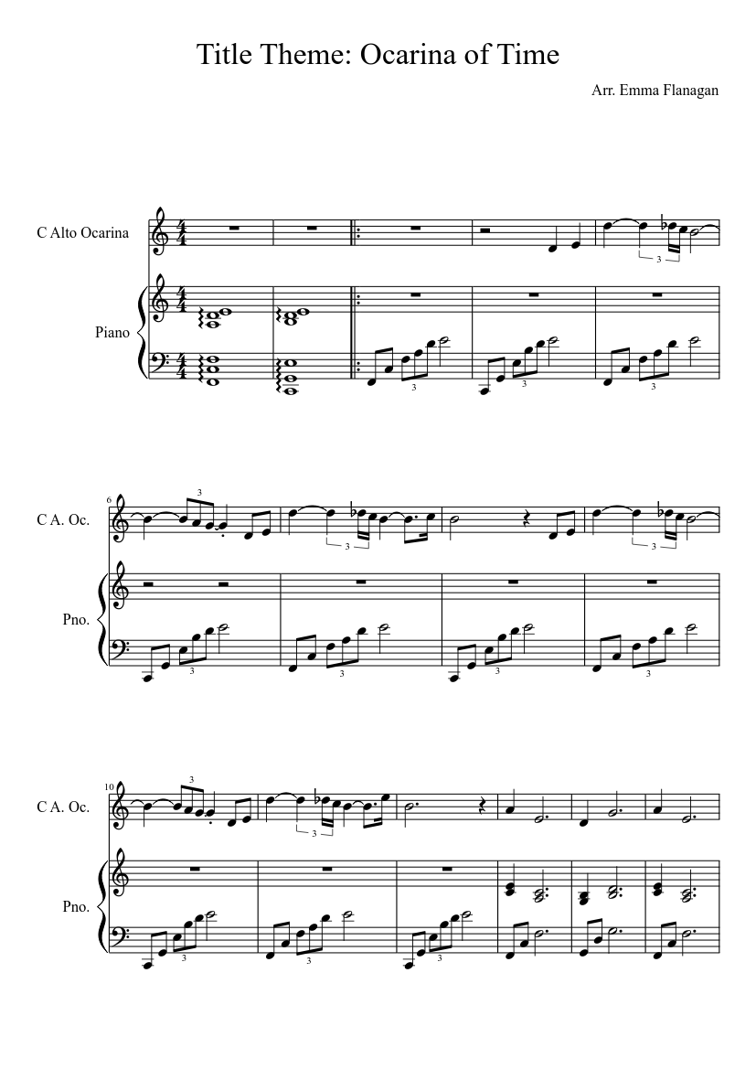 Title Theme: Ocarina of Time Sheet music for Piano (Solo) | Musescore.com