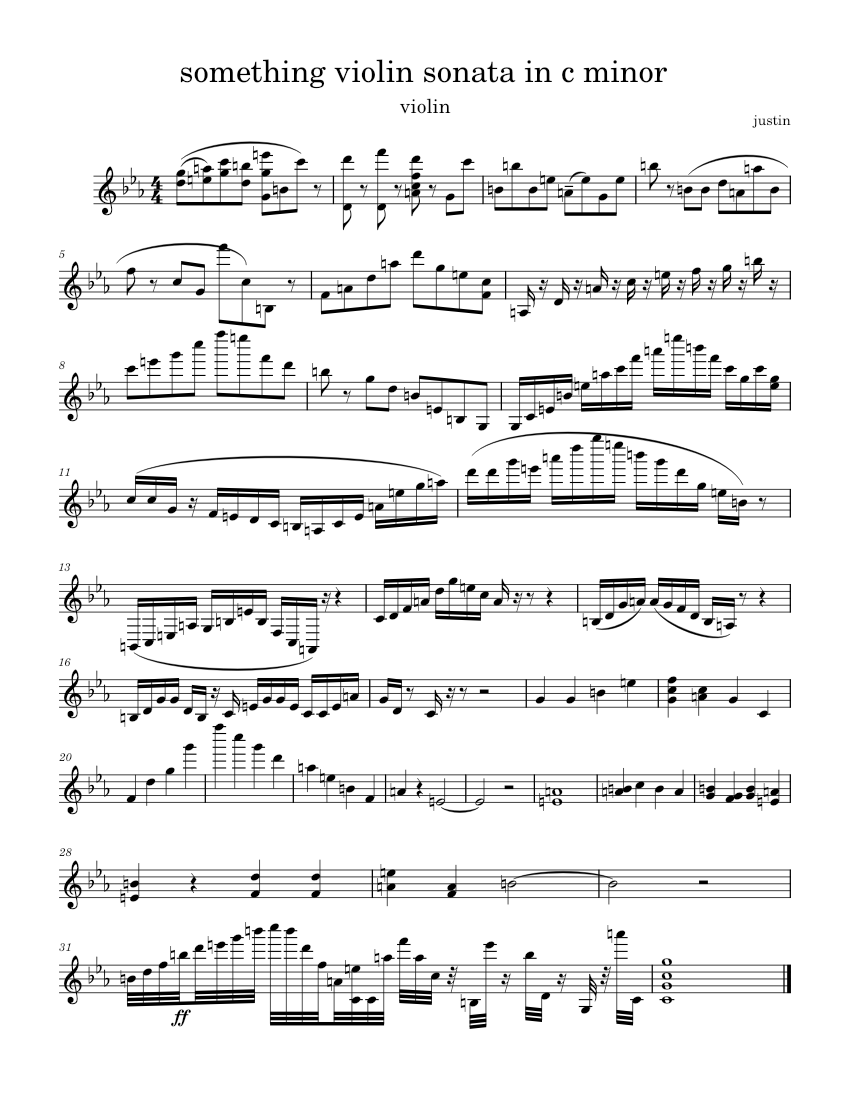 something violin sonata in c minor Sheet music for Violin (Solo ...