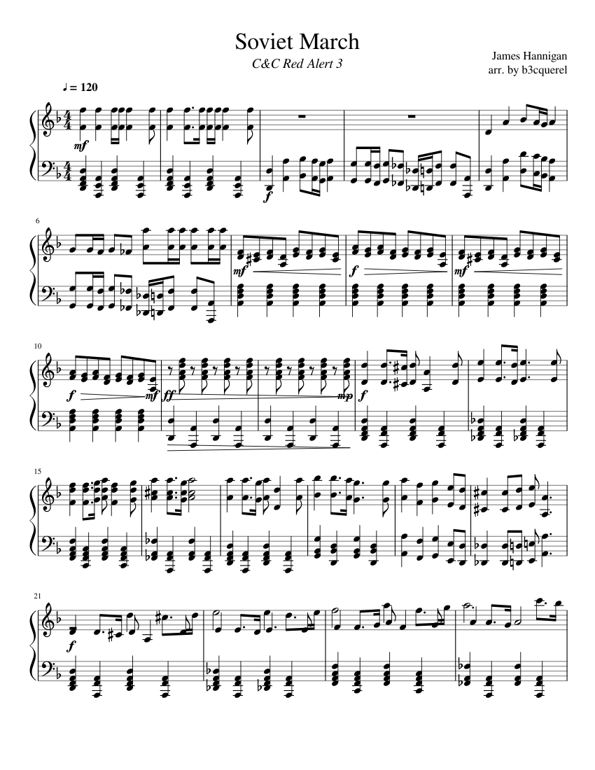 Soviet March (C&C Red Alert 3) Sheet music for Piano (Solo) | Musescore.com