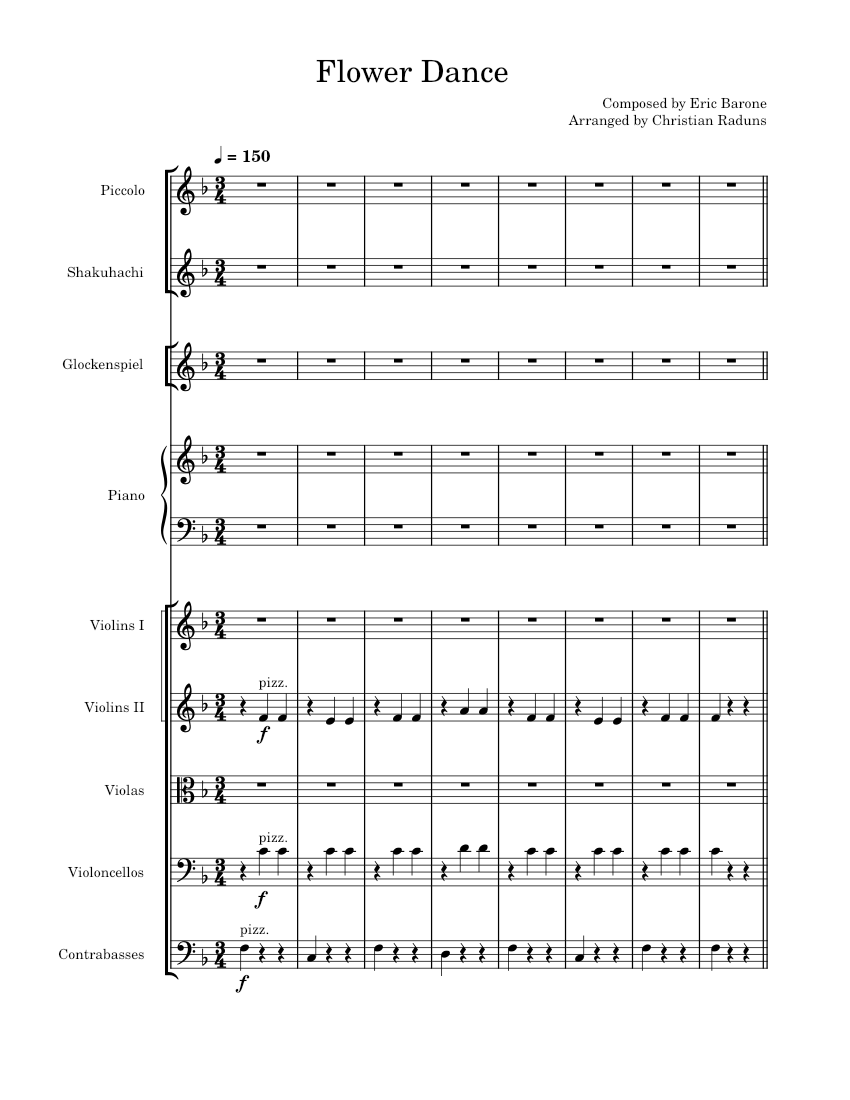 Flower Dance (Stardew Valley) Sheet music for Piano, Flute piccolo