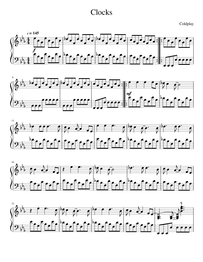 Best of Coldplay compilation Sheet music for Piano (Solo) | Musescore.com