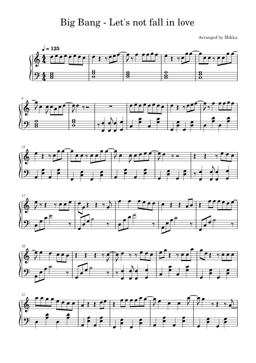 Lets Not Fall In Love Big Bang Lets Not Fall In Love Sheet Music For lets-not-fall-in-love-big-bang-lets-not-fall-in-love-sheet-music-for