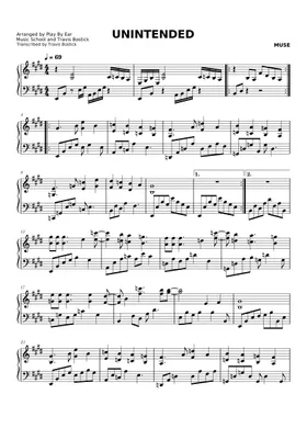 Free Unintended by Muse sheet music | Download PDF or print on Musescore.com