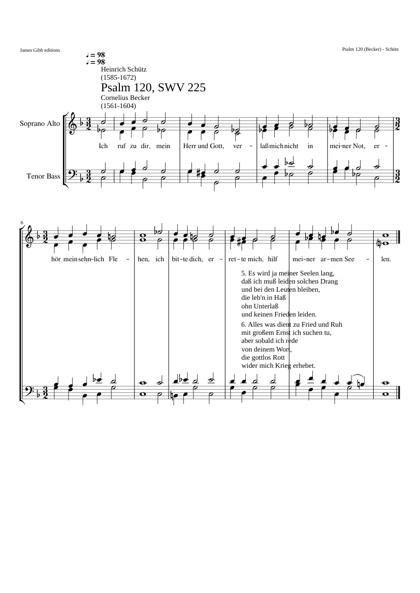 Ich ruf zu dir mein Herr und Gott SWV 225