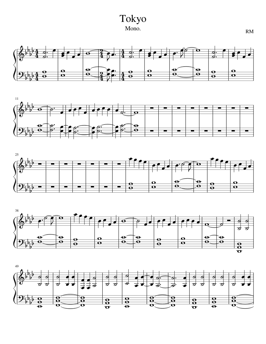 Tokyo (WIP) - RM Sheet music for Piano (Solo) | Musescore.com