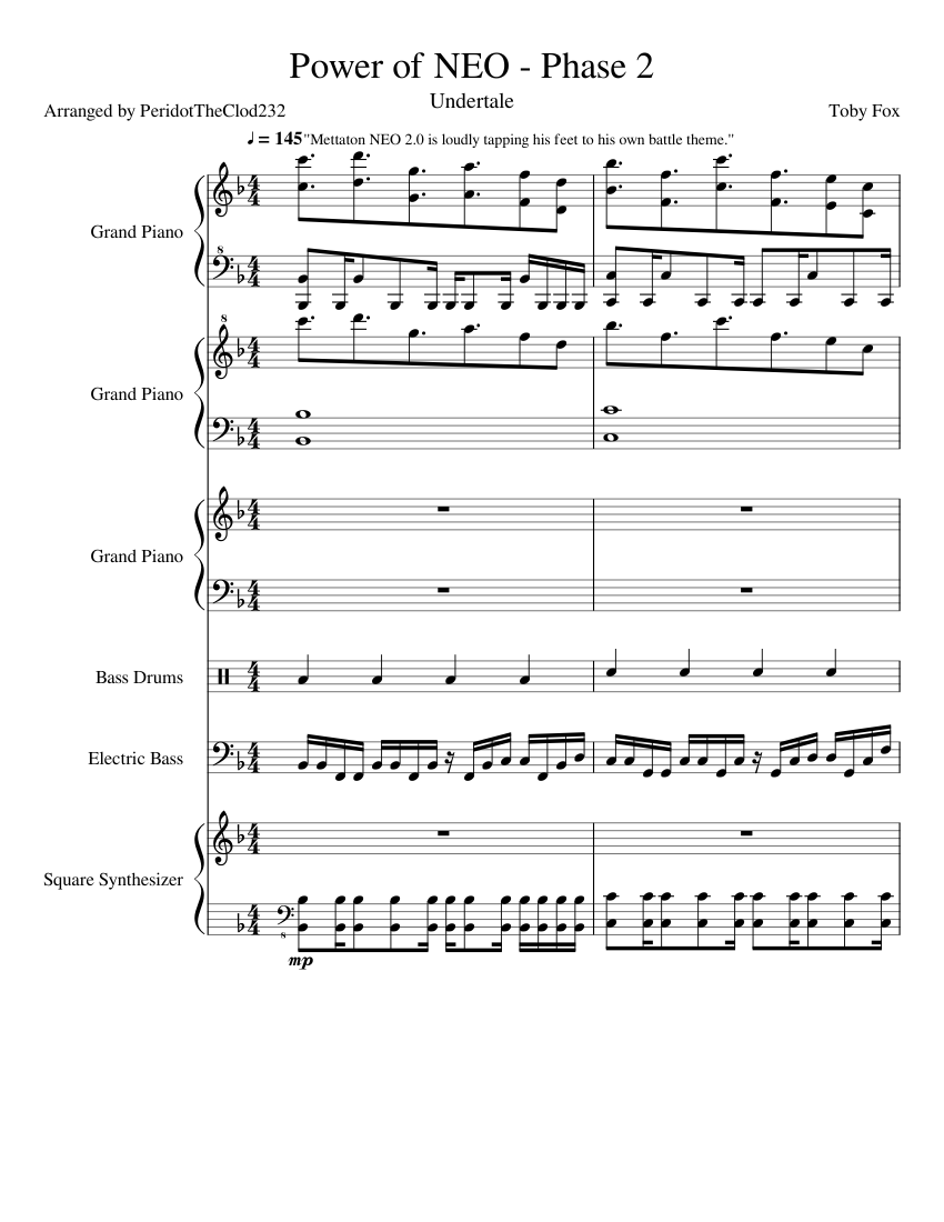 Power Of Neo Phase 2 Sheet Music For Bass Drum Bass Piano Synthesizer Mixed Ensemble Musescore Com