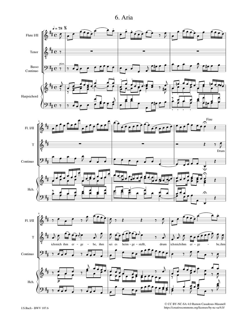 Was willst du dich betrüben, BWV 107 / Mvt. 6 Johann Sebastian Bach