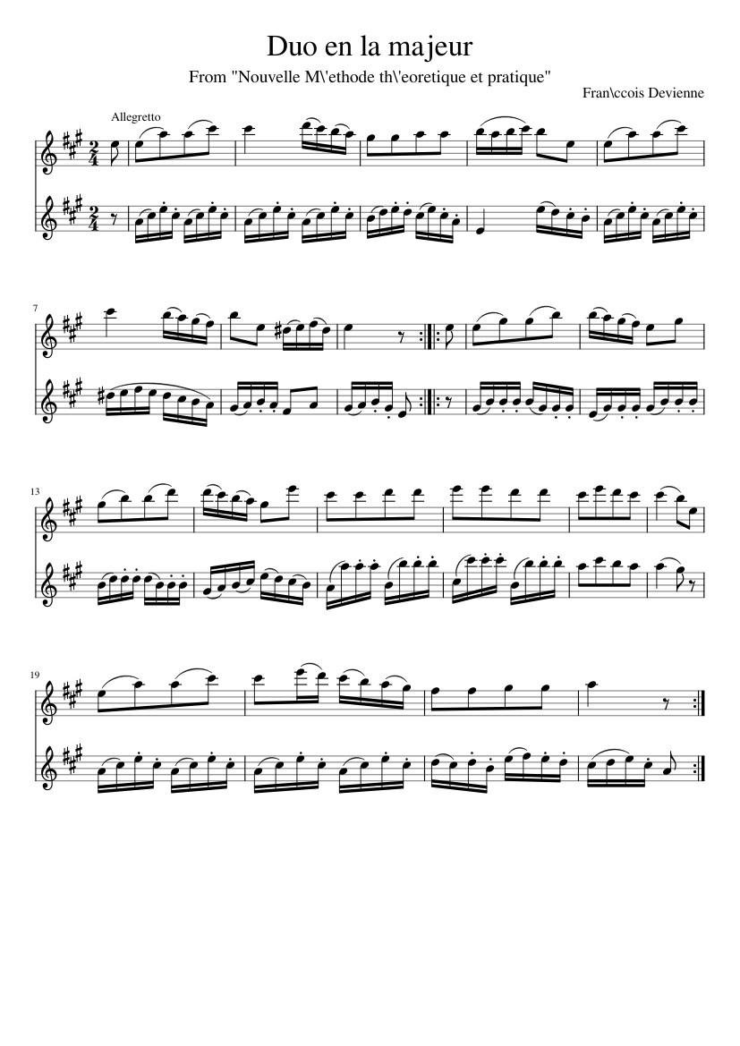 Duo en la majeur