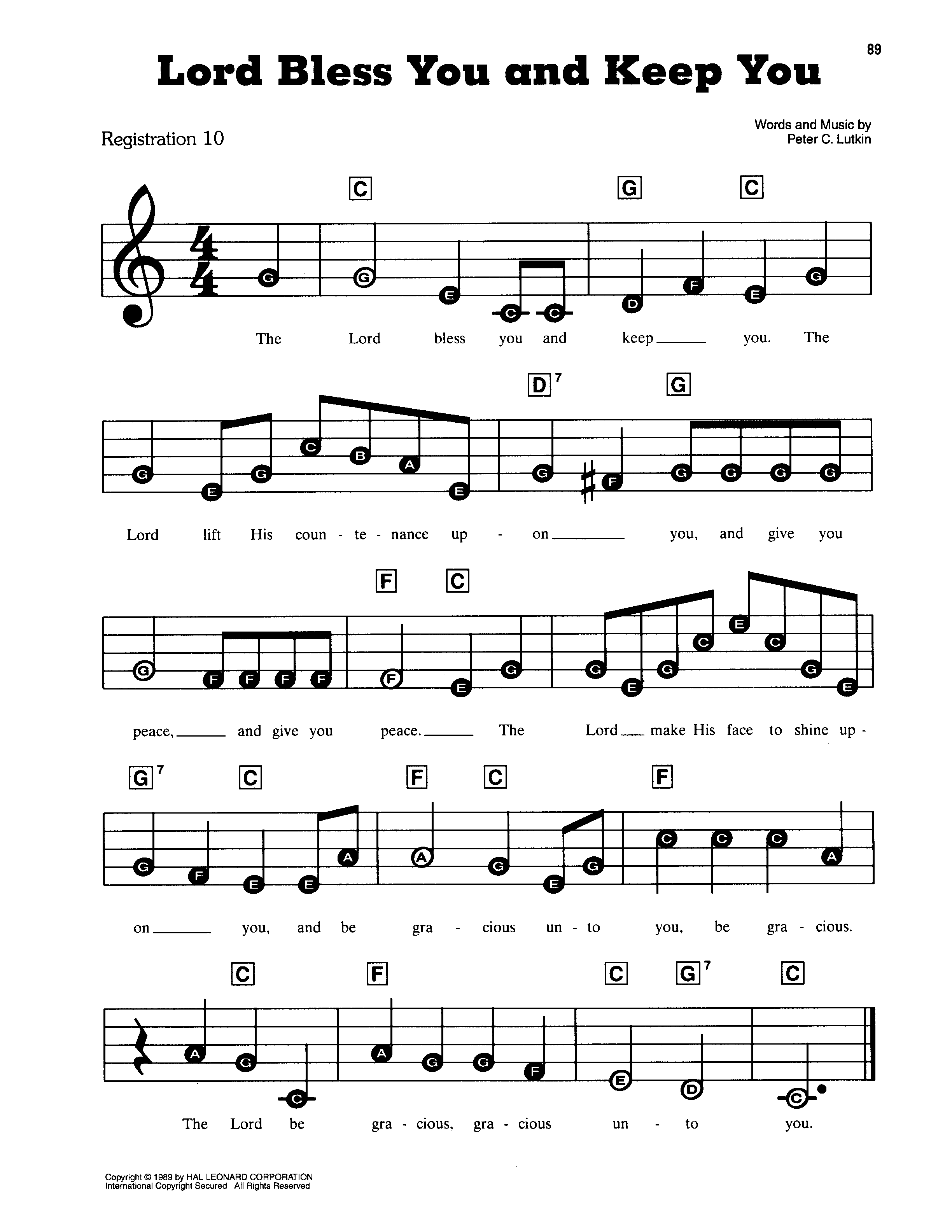 The Lord Bless You and Keep You の公式楽譜を演奏する by Peter C