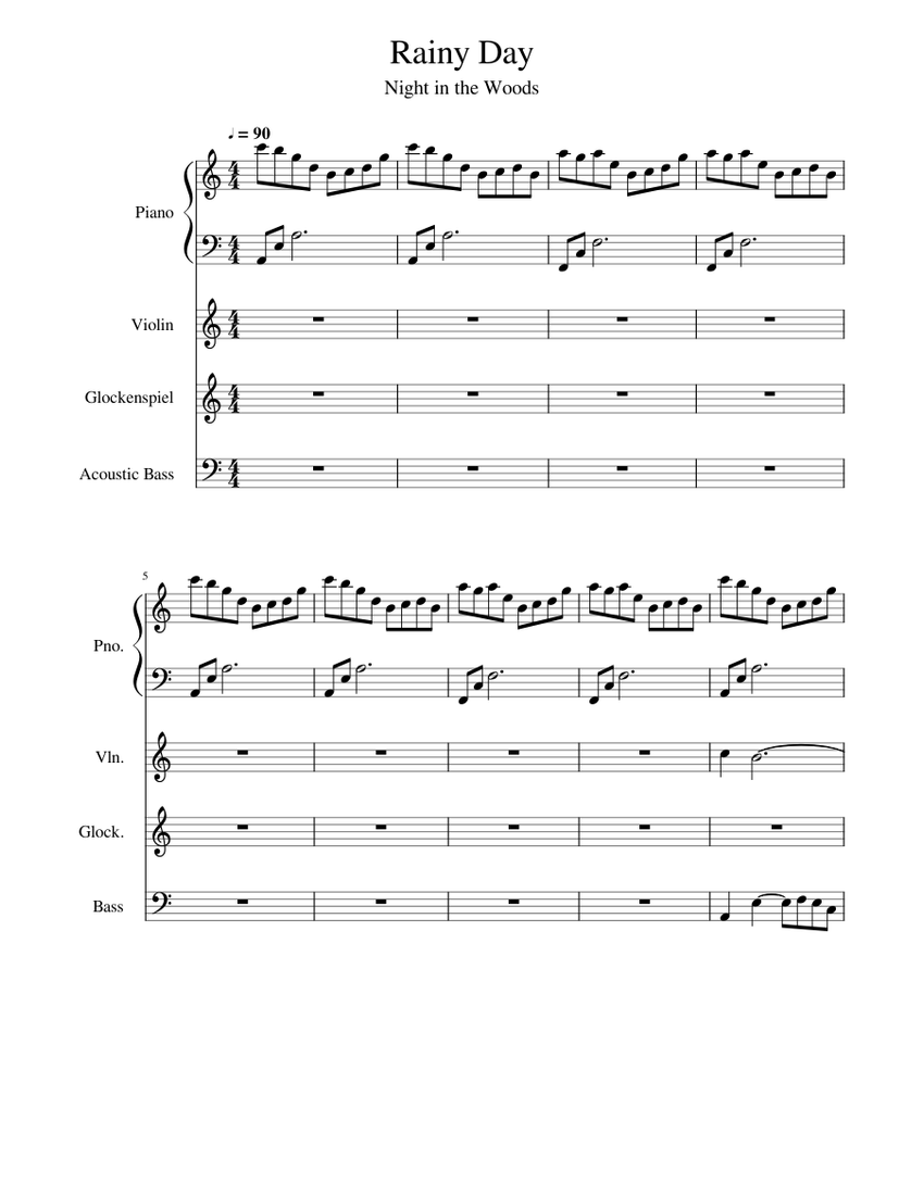 Rainy Days Sheet music for Piano, Violin (Solo)