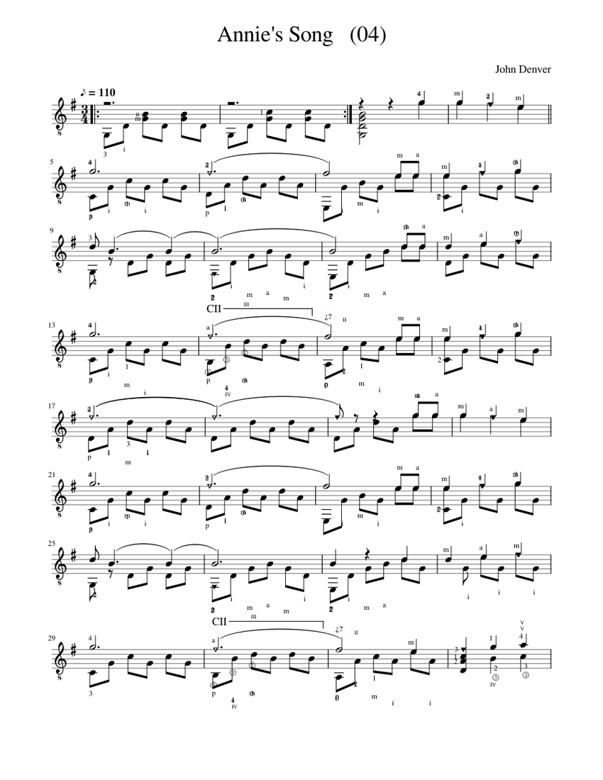 Annie's Song (04) Sheet music for Guitar (Solo) | Download and print in