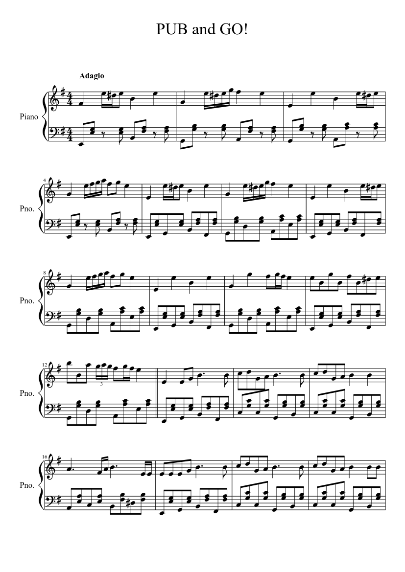 Hetalia] PUB and GO! England Sheet music for Piano (Solo) | Musescore.com