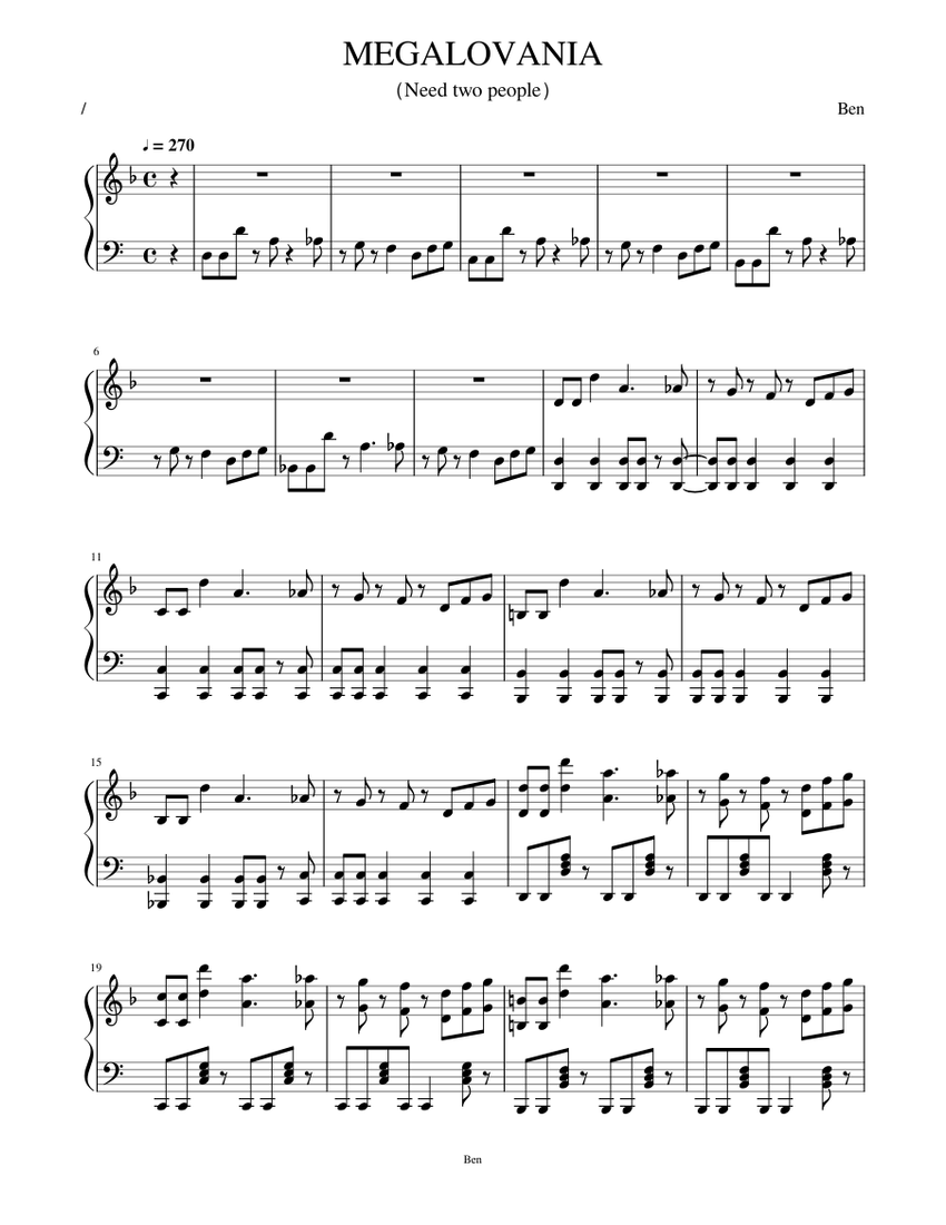 MEGALOVANIA - Piano Sheet music for Piano (Solo) | Musescore.com
