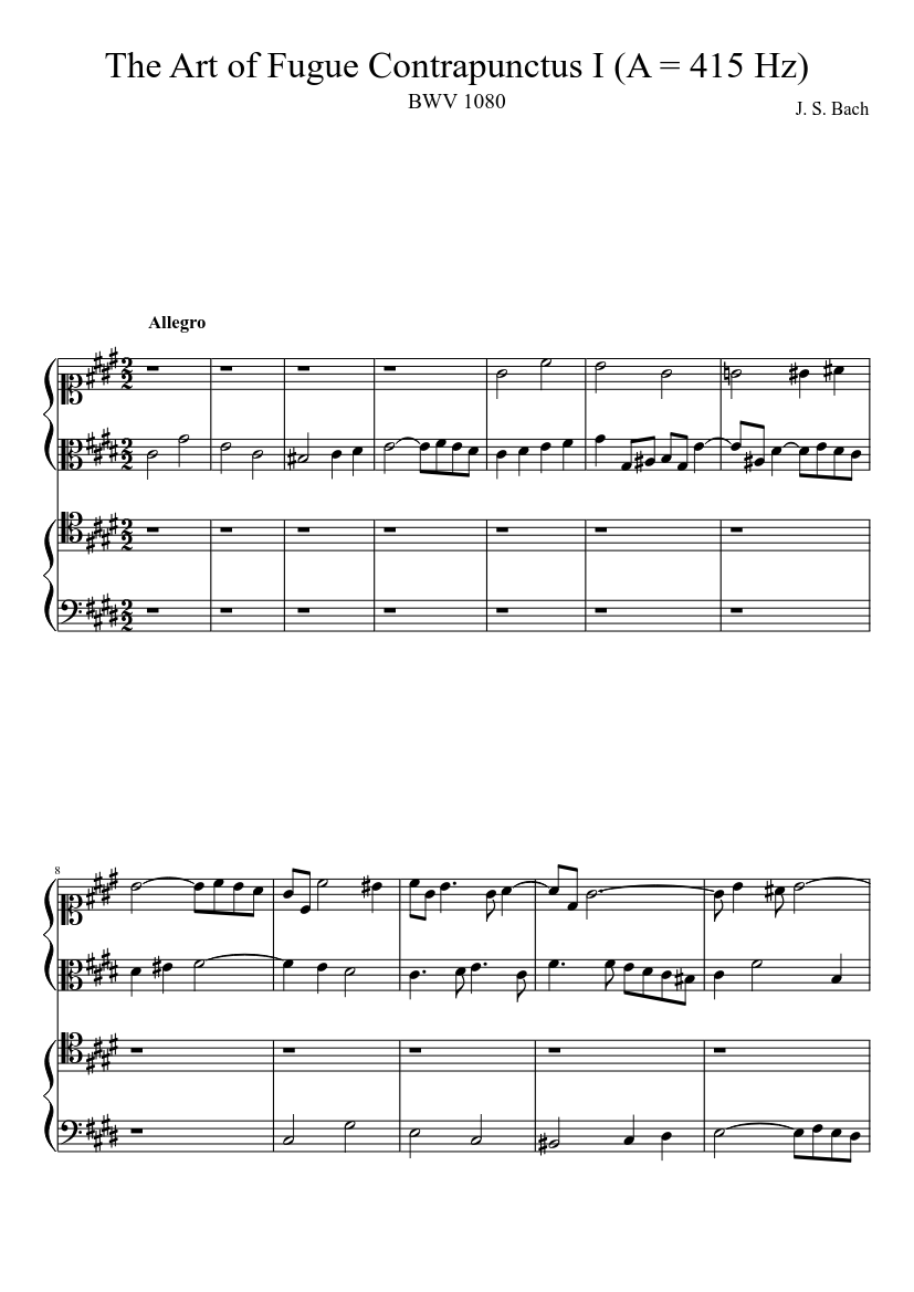 Die Kunst der Fuge BWV 1080