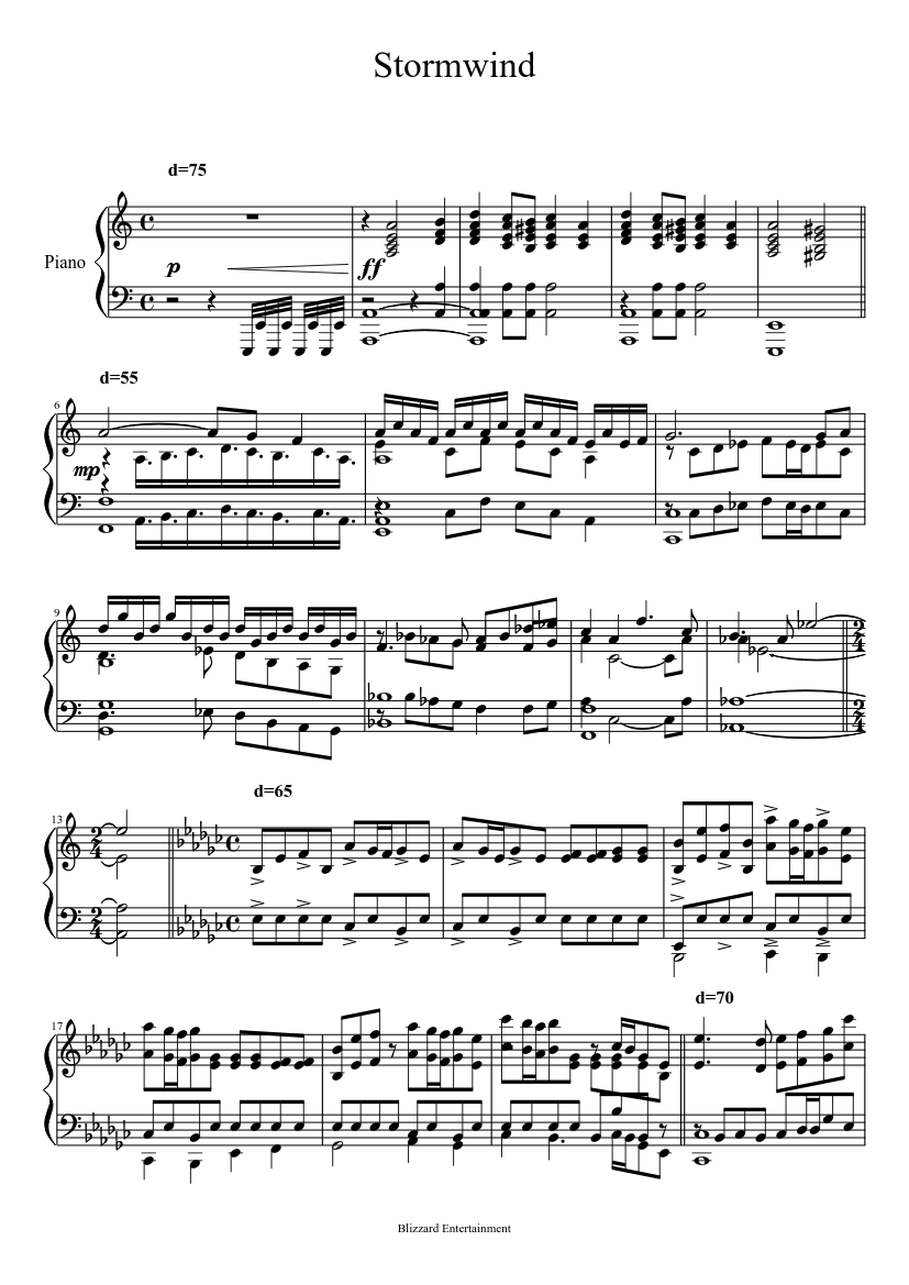 Stormwind Sheet music for Piano (Solo) | Musescore.com