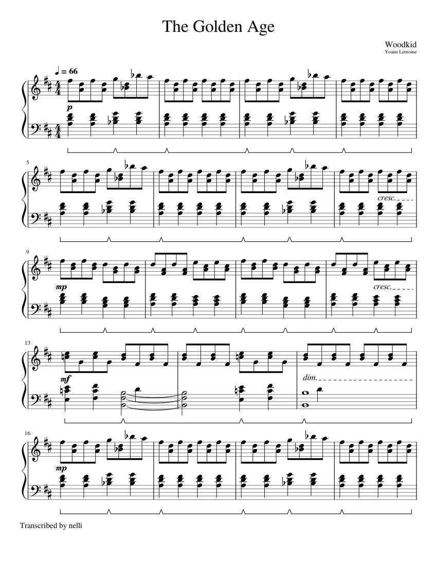 Woodkid - The Golden Age Sheet music for Piano (Solo) | Musescore.com