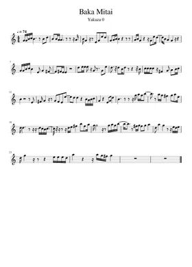Baka Mitai (Dame Da Ne) Transcription Sheet music for Piano, Organ, Violin,  Guitar & more instruments (Jazz Band)