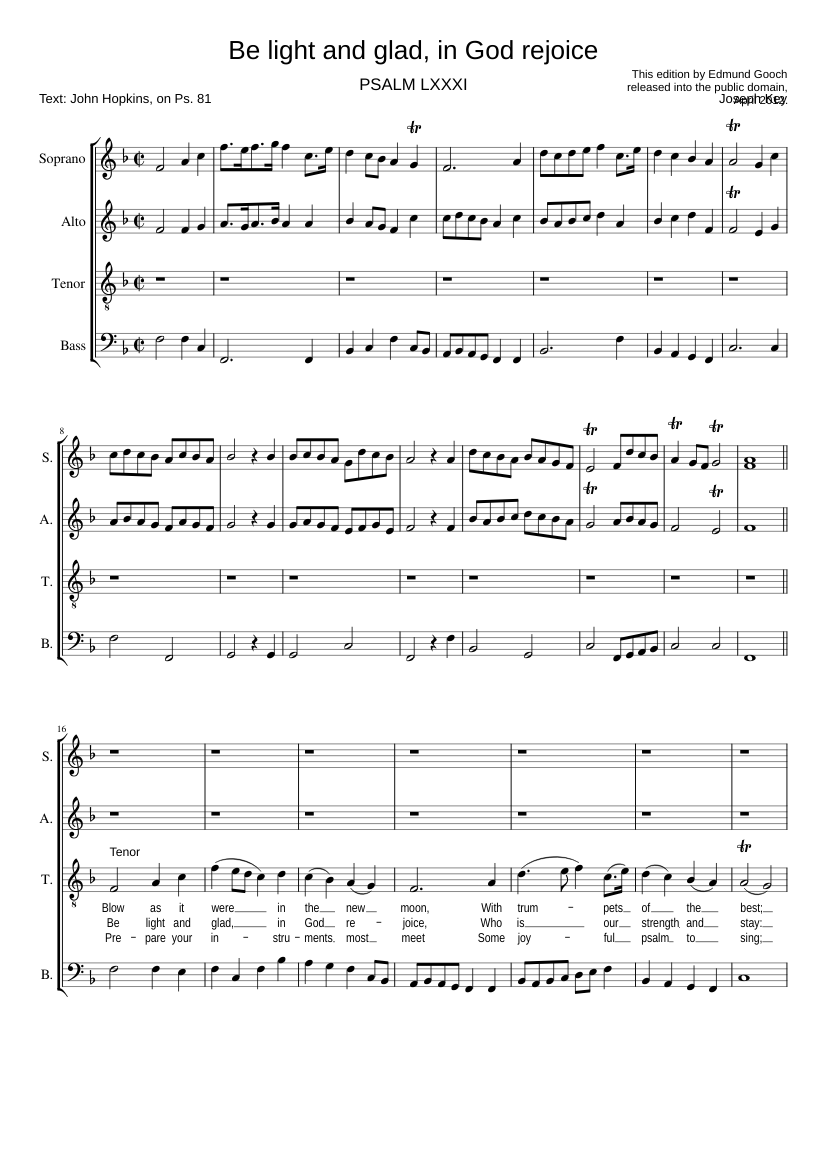 Be light and glad in God rejoice