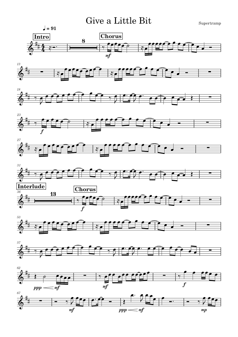 Give a little bit supertramp give a little bit by supertramp flute