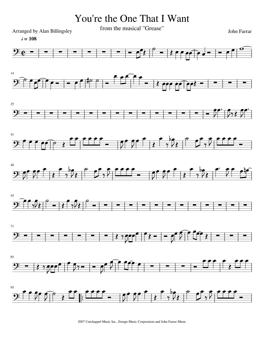 You're the one that I want Sheet music for Piano (Solo) | Musescore.com