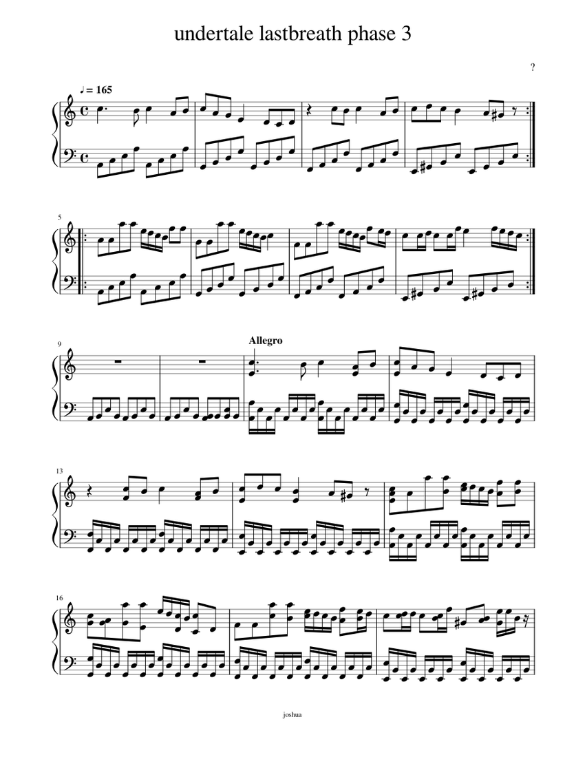 Undertale Lastbreath Phase 3 Sheet Music For Piano Solo Musescore Com