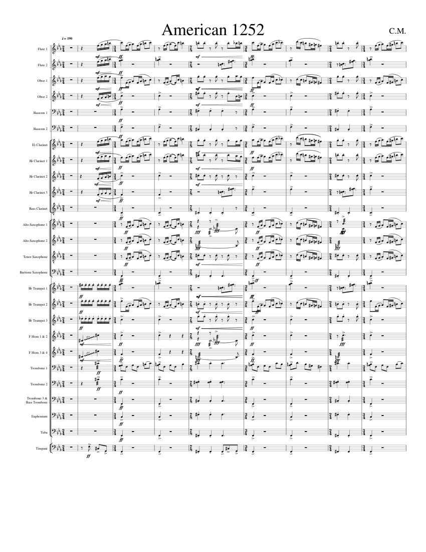 American 1252 (Work in Progress) Sheet music for Trombone, Euphonium ...