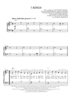 Free 7 rings by Ariana Grande sheet music | Download PDF or print on  Musescore.com